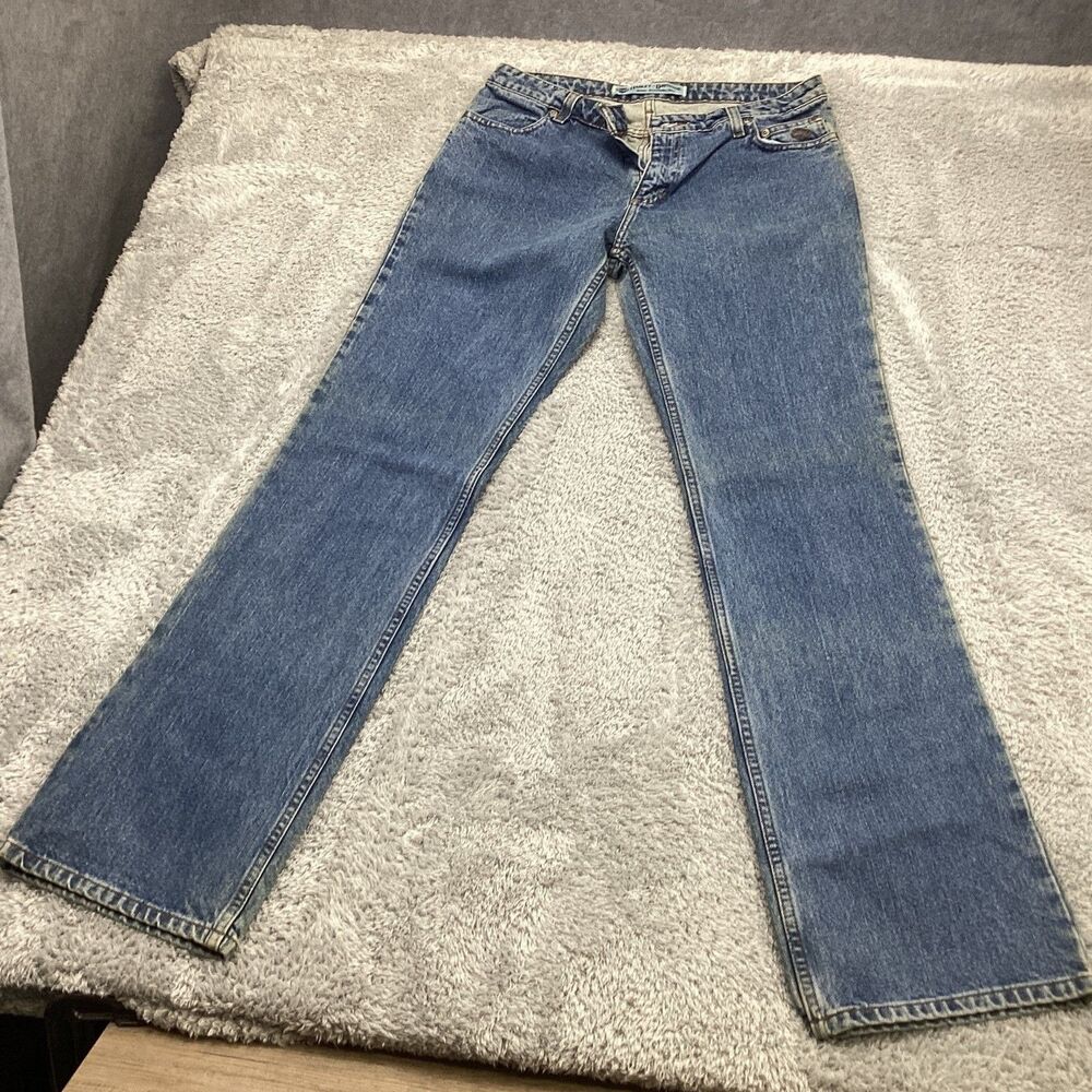 Harley-Davidson Women's Boot Cut Leg Long Jeans Size 10 Indigo Denim